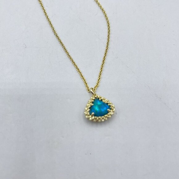 Kendra Scott Heart-Shaped Blue Opal Necklace With Gold-Tone Chain